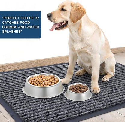 OLANLY Front Door Mat Indoor Outdoor Entrance, Waterproof Heavy Duty Doormat, Fade Resistant, Low Profile, Easy Clean Patio Porch Welcome Floor Mats for Entry, 40x32, Grey