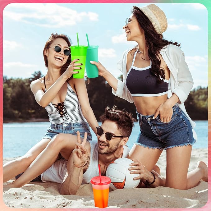 Honeydak 100 Pack Tumbler with Straw and Lid Bulk Cups - Image 5
