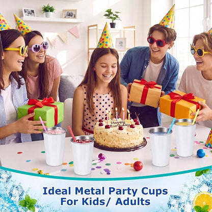 Mimorou 20 Pack 16 oz Stainless Steel Pint Cups Metal Cups Unbreakable Drinking - Image 7