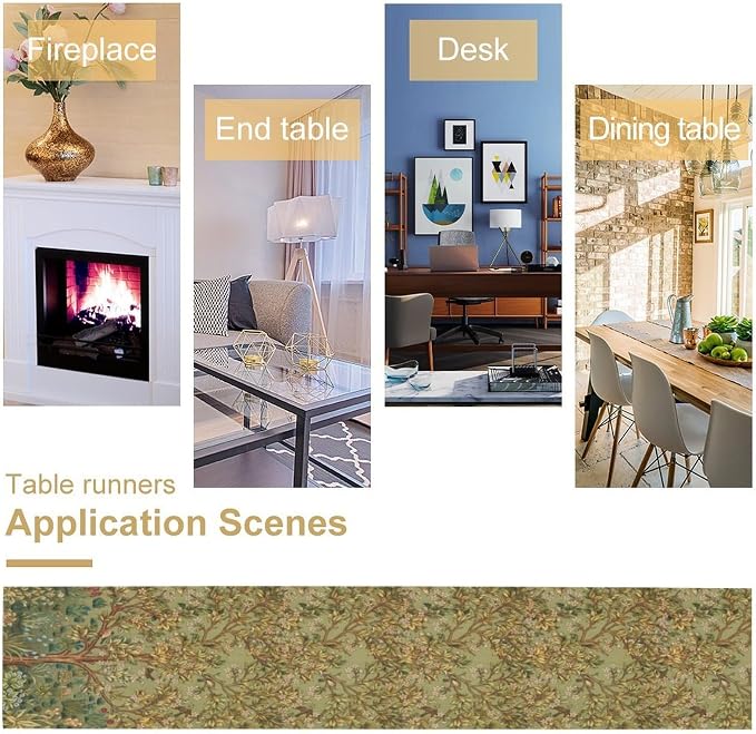 William Morris Tree of Life Table Runner Vintage Flowers Table Runner - Image 7