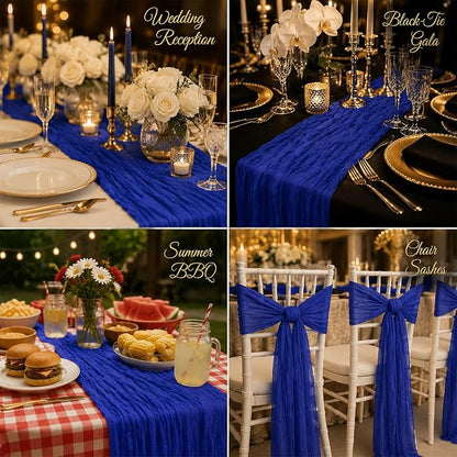 10 Pack Royal Blue Table Runner 10FT Gauze Cheesecloth Table Runner | 21x120 - Image 6