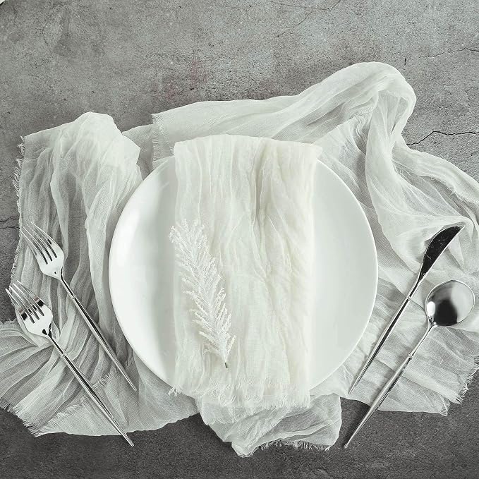Efavormart 5 Pack 24"x19" Ivory Matte Gauze Cheesecloth Napkins, Classic Cotton - Image 2