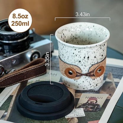 To Go Coffee Mug Porcelain, Travel Coffee Tumbler, Spill Proof | 8.5oz Ceramic - Image 2