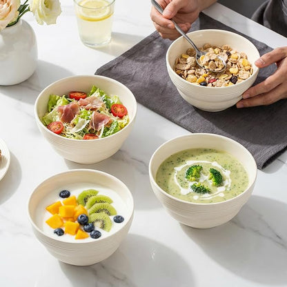Ceramic Cereal Bowls Set of 6, 24.5 oz Soup Bowls, 6 Inch | Stackable ceramic - Image 5