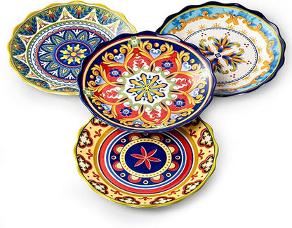UNICASA Ceramic Dessert Plate Set of 4, 9 Inch Snack Plates by UNICASA