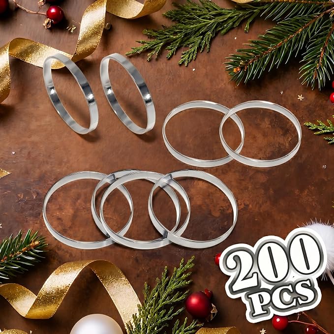 200 Pcs Silver Napkin Rings Bulk, Exquisite Round Napkin Ring Buckles, Suitable - Image 4