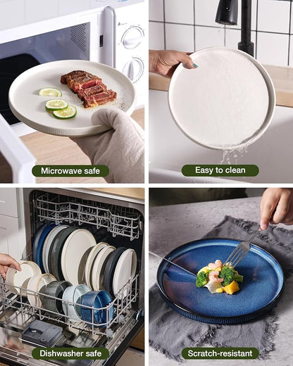 Famiware Star Stoneware Dinnerware Set, Reactive Glaze Plates & Bowls - Image 7