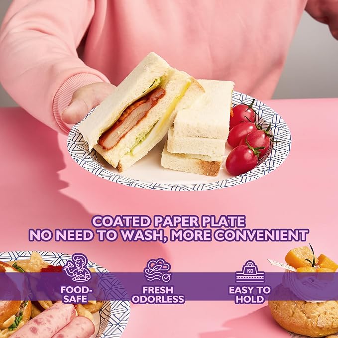 Disposable Paper Plates 8.5 Inch 300 Count | Soak Proof and Cut Resistant Heavy - Image 5