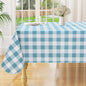 misaya Rectangle Waterproof Vinyl Table Cloth, Buffalo Flannel Backed Tablecloth, Wipeable Plastic Table Cover for Dinner, Kitchen, Outdoor (60" x 84", Aquamarine and White)