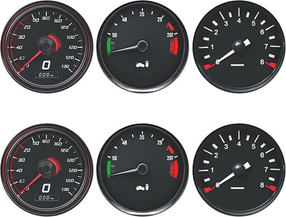 Car Speedometer Coasters Leather Round Drink Coasters 6 Pcs Set with Holderor for Cup Drink Coffee Table Bar Home Decor
