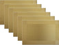 Placemats Vinyl Twill Weave Heat-Resistant Table Mats Washable Kitchen Placemats for Dinig Table Set of 6 (Gold)