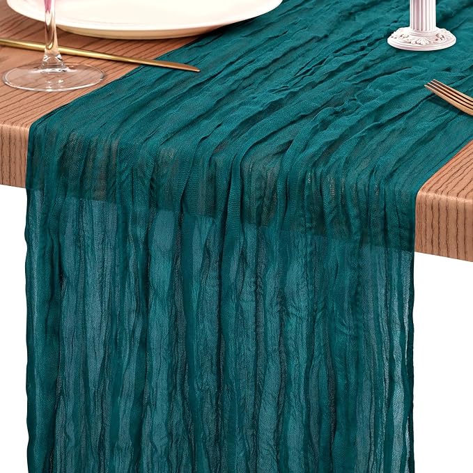 30 Pack Cheesecloth Table Runner 10FT Teal Table Runner Boho Gauze Cheese Cloth - Image 9