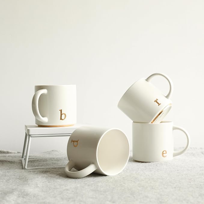 COLLECTIVE HOME Ceramic Coffee Mug, 15 oz Monogram Cup - Image 5