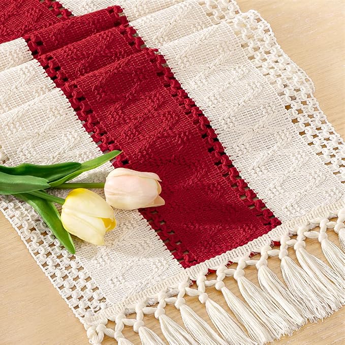 Boho Table Runner Summer Farmhouse Rustic Dining Dresser Scarf Home Decor | by Socomi