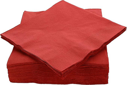 Big Party Pack 40 Count Red Dinner Napkins Tableware- Ideal for Wedding, Party, Birthday, Dinner, Lunch, Cocktails. (7” x 7”)