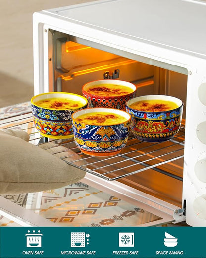 vancasso Ramekins 8 oz Oven Safe, Bohemian Style Creme Brulee Ramekin Set of 6 - Image 5