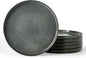 famiware Star Dinner Plates for 6, 10 inches Plate Set, Scratch Resistant, Stoneware Dinnerware, Kitchen Modern Rustic Serving Dishes, Deep Forest