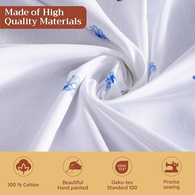Maison d' Hermine Table Cloth Round Table 100% Cotton 63 Round Inches Tablecloth Reusable Decorative for Dining Room Farmhouse Home Valentines Day Decorations Spring Summer - Amsterdam Canals
