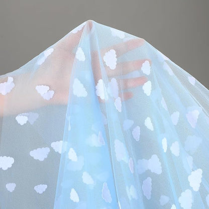 4 Pcs Blue Sky White Cloud Table Runner 29 X70 Inch Cartoon Tulle Table Runner - Image 7