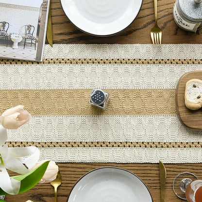 Artoid Mode Burlap Brown Rustic Woven Table Runner 12x48 Inch | Holiday - Image 3