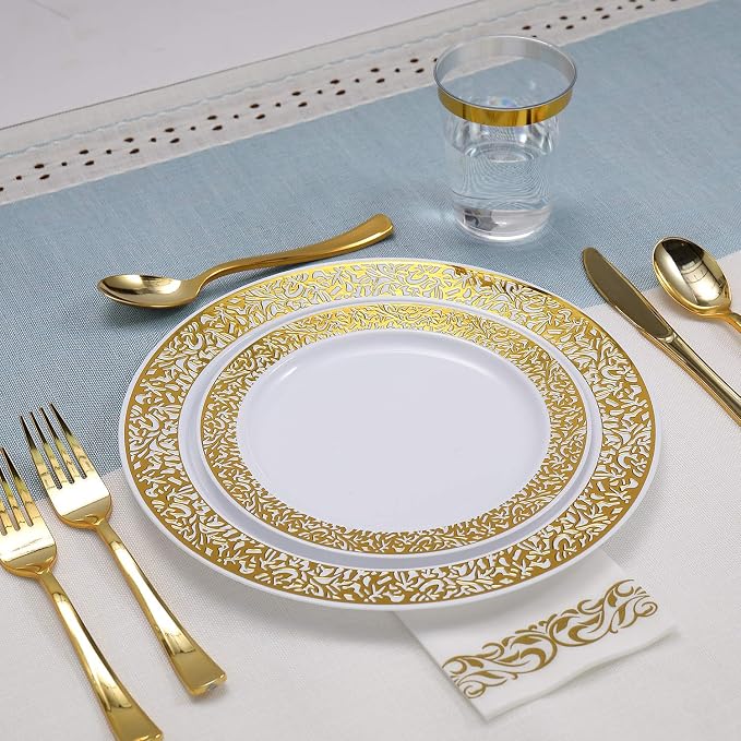 FOCUSLINE 350 Ct Gold Dinnerware Set - Image 5