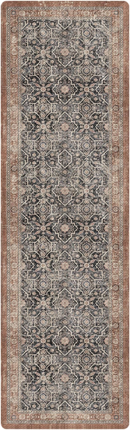 Color&Geometry Anti Fatigue Kitchen Mats for Floor 24x87, Vintage Decor, Easy Clean, Waterproof & Oil Proof, 0.4" Thick Cushioned, Non-Slip Kitchen Runner Rug for Sink, Laundry, Office, Black
