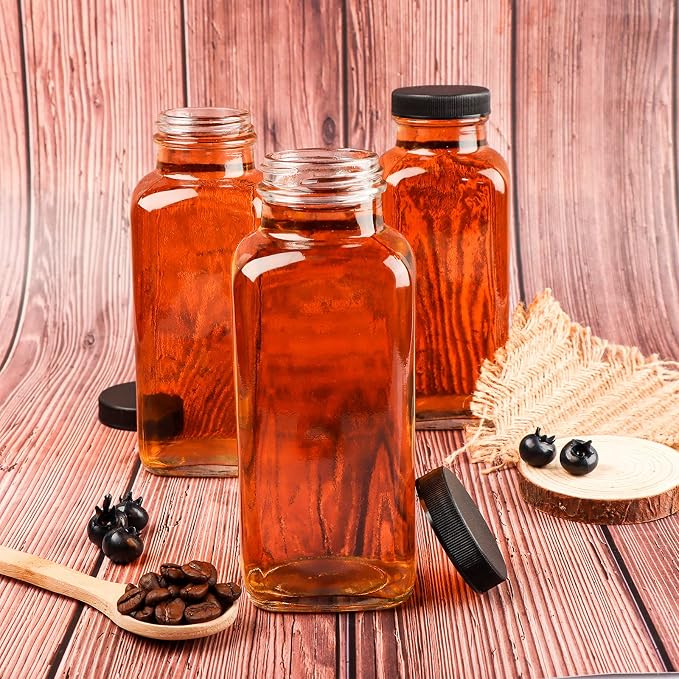 HINGWAH 12 OZ Glass Drink Bottles, Kombucha and More - Image 5