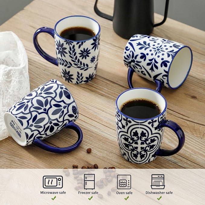 HASENSE 15OZ Coffee Mugs, Ceramic Coffee Mugs Set of 4 - Image 4