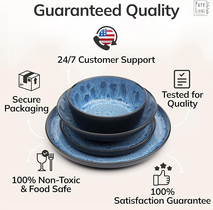 24 Piece Stoneware Dinnerware Set - Image 8