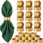 LemonRoad 24 Set Gold Napkin Rings Boho Wedding Wooden Napkin Holders Round by Unknown