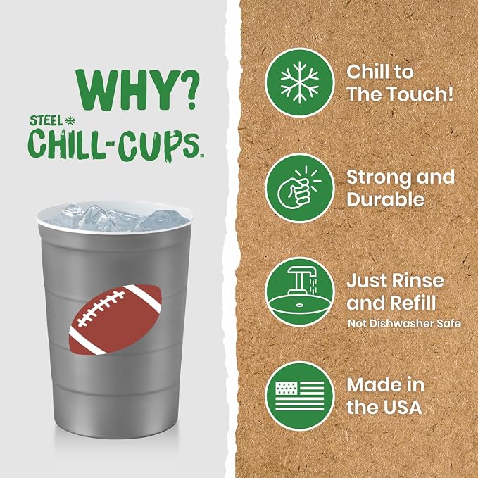 Steel Chill Cups 16 oz. Reusable Party Cups, 100% recyclable - Image 3