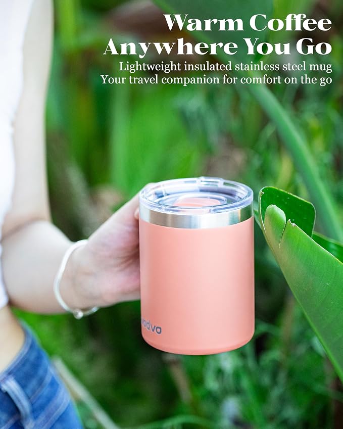 12oz Insulated Coffee Mug with Lid – Includes Two Lids, Stainless Steel Coffee - Image 9