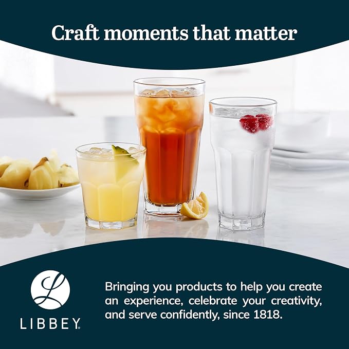 Libbey Gibraltar DuraTuff Drinking Glass Drinking Cup Set, Iconic Heavy Base - Image 6