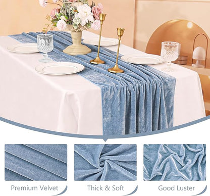 Velvet Table Runner 20 x 120 Inches 10ft Luxurious Thick Soft Velvet Christmas - Image 3