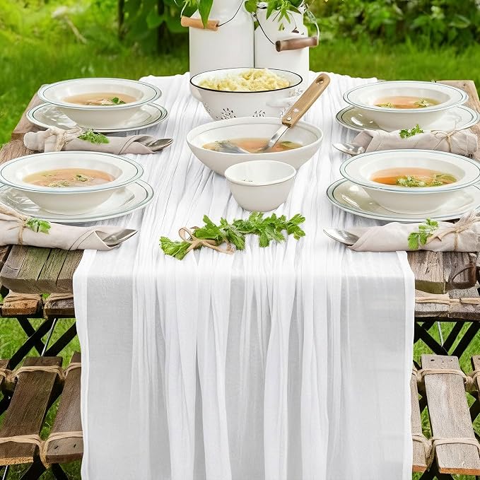 Cheesecloth Table Runner, 120 Inch 10 FT, 35x120 Inches Boho Rustic Cheesecloth - Image 7