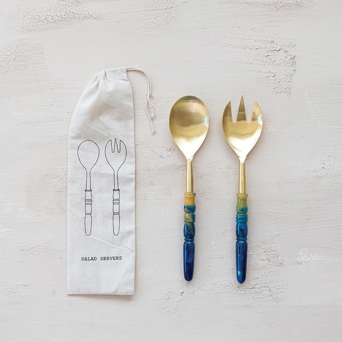 Creative Co-Op 2-Piece Stainless Steel Salad Servers - Image 3