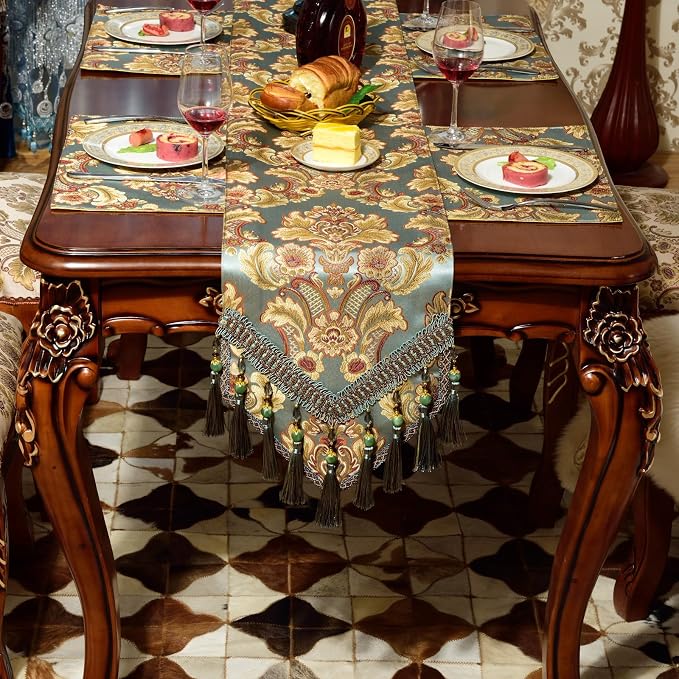 Extra Luxury Velvet Blue Table Runner 120 Inches Long - Image 7