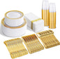 bUCLA 350PCS Gold Plastic Plates Disposable by BUCLA