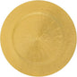 Charger Plates, 100pcs Gold 13inch Plastic Dinner Plate, Round Plastic Dinner Plate with Delicate Texture for Parties Wedding (Gold)