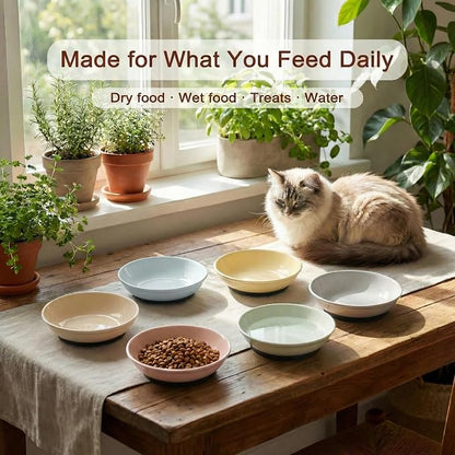 Ceramic Cat Food Bowls 6 Pack – Shallow Cat Bowl - Image 4