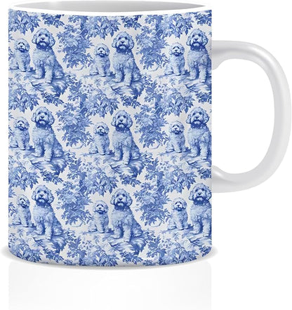 Chinoiserie Golden Doodle Mug, Grandmillennial Dog Coffee Tea Mug 11oz by Unknown