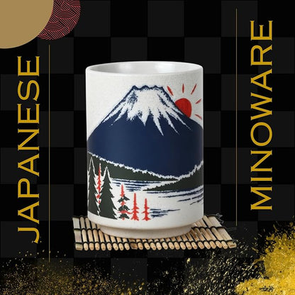 Japanese Tea Cups Sushi-Yunomi Mino Ware - Image 3