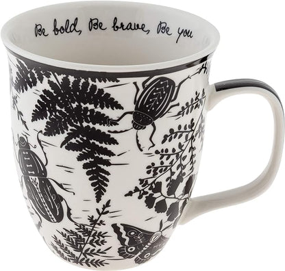 Karma Gifts 14 oz Black and White Boho Mug Beetle by KarmaGifts