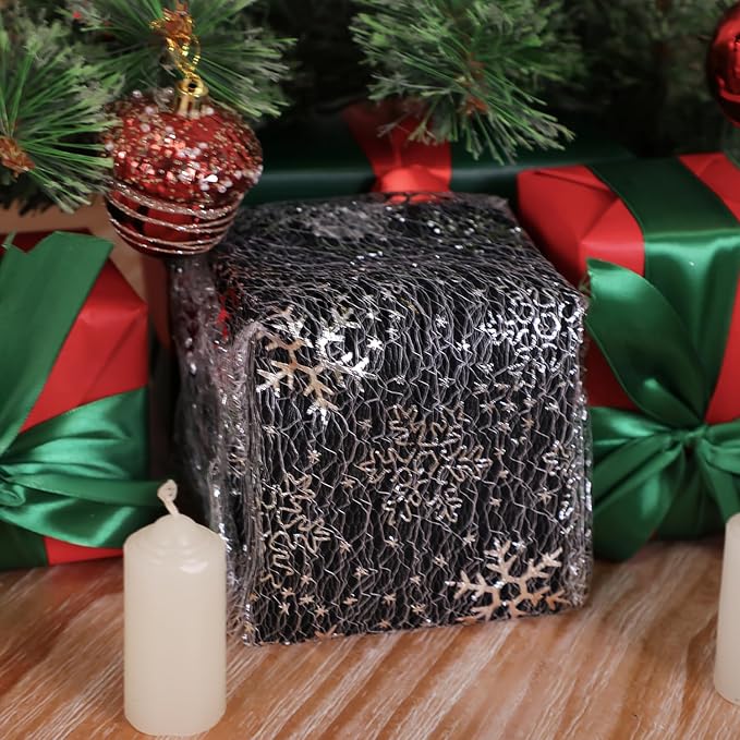 Snowkingdom 2 Pcs Christmas Snowflake Silver Table Runner 108 Inch Sparkly - Image 7