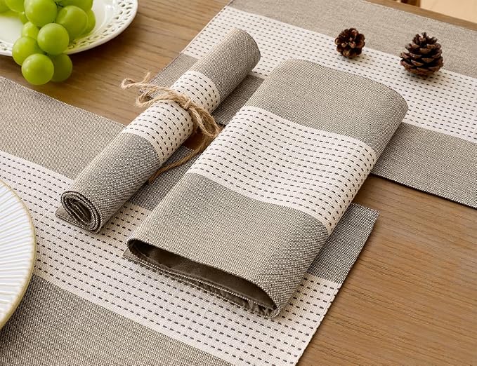 Wracra Linen Placemats Set of 6, Macrame Place Mats - Image 4