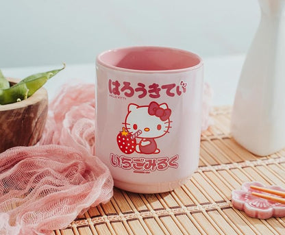 Silver Buffalo Sanrio Hello Kitty Sipping Strawberry Milk Asian-Style Ceramic - Image 7