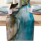 Teal Black and Brown Table Runners Rustic Farmhouse Linen Table Runners by AILUER