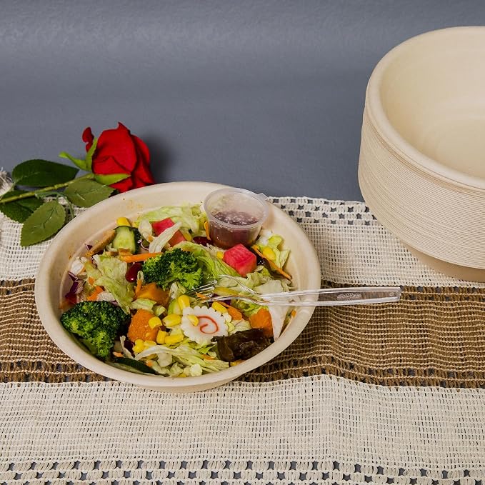 32oz Disposable Salad Bowls 150Pack, Big Paper Bowls, Heavy-Duty, Eco-Friendly - Image 5