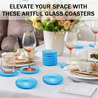 Modern Clear Glass Coasters Set of 6, Cute Coasters Table Mats - Image 5