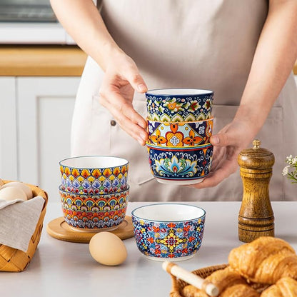 vancasso 8 Oz Ramekins Oven Safe Set of 6, Ceramic Baking Souffle Dishes | - Image 7